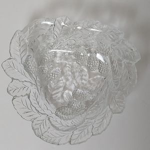 (2) 1920s Loganberry Blackberry Pressed Indiana Glass Berry Bowls Antique
